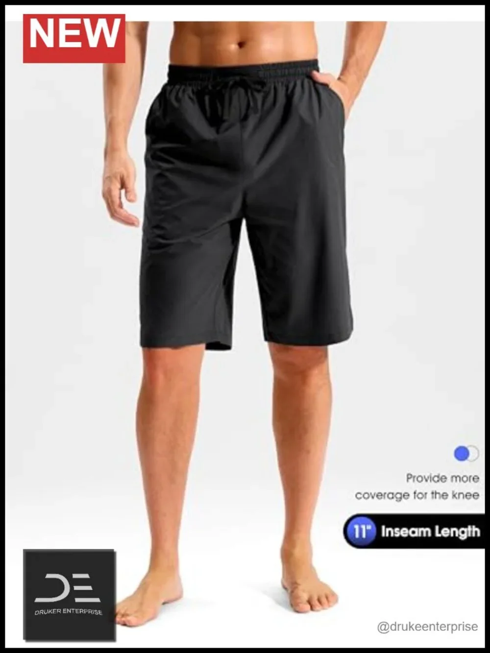 Men's Quick Dry Board Shorts 9/11 inch Inseam with Pockets No Liner